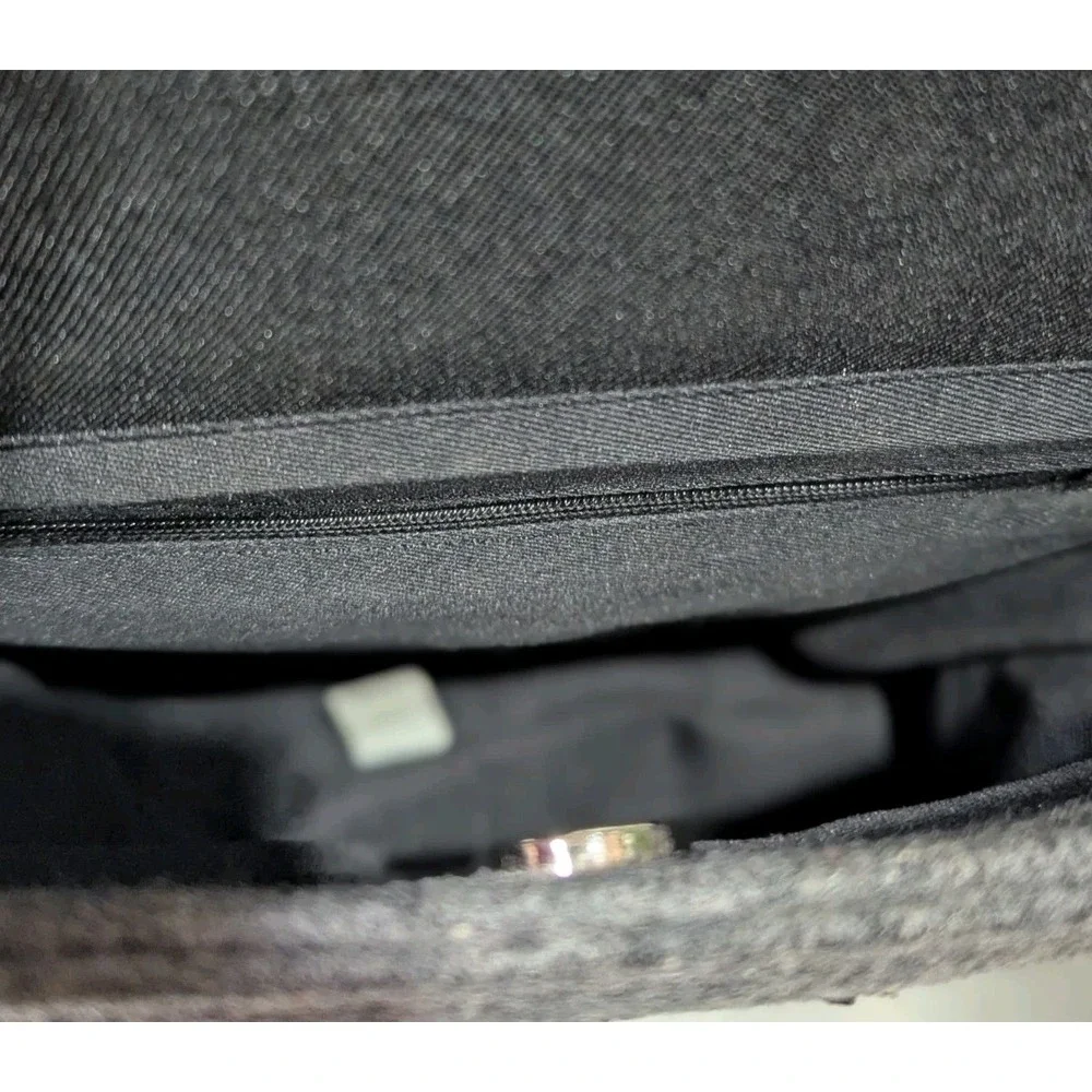 Kate Spade Vintage Gray Wool Felt Hobo Shoulder Bag‎ Magnetic Closure